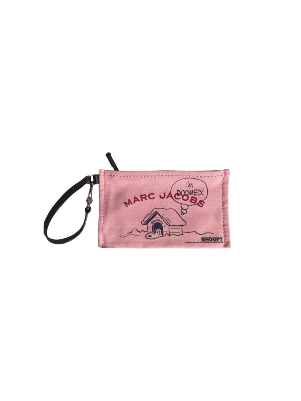 Marc Jacob’s x Peanuts Snoopy Pink Canvas Graphic Print Pouch Wristlet E…
